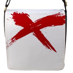 Red X Flap Closure Messenger Bag (small) by magann