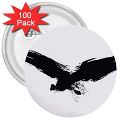 Grunge Bird 3  Button (100 Pack)