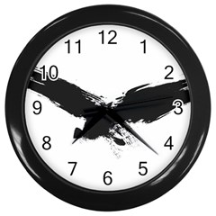 Grunge Bird Wall Clock (black) by magann