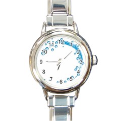 Water Swirl Round Italian Charm Watch by magann