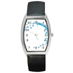 Water Swirl Tonneau Leather Watch by magann