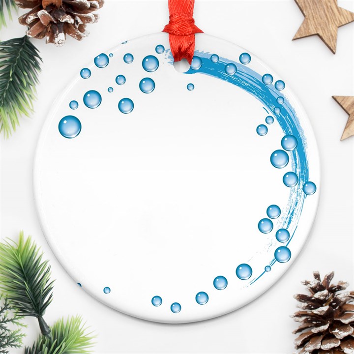 Water Swirl Round Ornament (Two Sides)