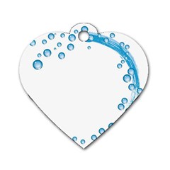 Water Swirl Dog Tag Heart (one Sided)  by magann