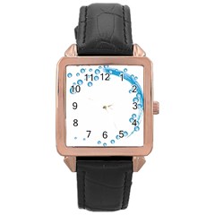 Water Swirl Rose Gold Leather Watch  by magann