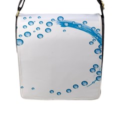 Water Swirl Flap Closure Messenger Bag (large) by magann