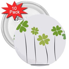 Clover 3  Button (10 Pack) by magann