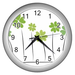 Clover Wall Clock (silver) by magann