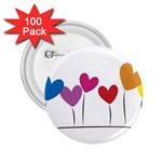 Heart flowers 2.25  Button (100 pack) Front