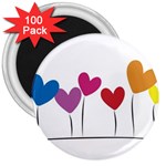 Heart flowers 3  Button Magnet (100 pack) Front