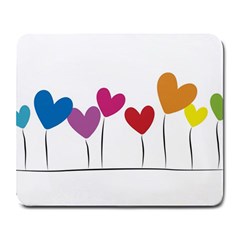 Heart Flowers Large Mouse Pad (rectangle) by magann