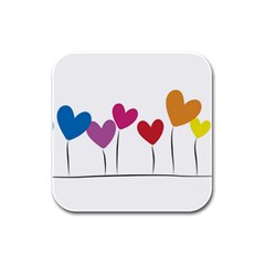 Heart Flowers Drink Coasters 4 Pack (square) by magann