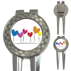 Heart Flowers Golf Pitchfork & Ball Marker by magann