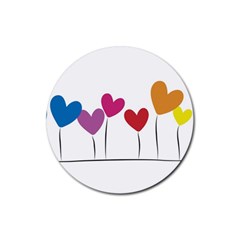 Heart Flowers Drink Coaster (round) by magann