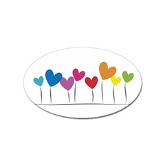 Heart Flowers Sticker (oval)