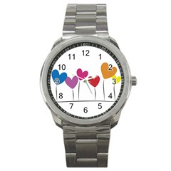 Heart Flowers Sport Metal Watch by magann