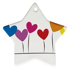 Heart Flowers Star Ornament (two Sides) by magann