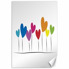 Heart Flowers Canvas 12  X 18  (unframed) by magann