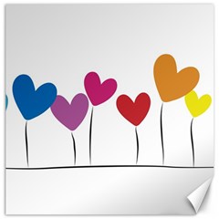 Heart Flowers Canvas 16  X 16  (unframed) by magann