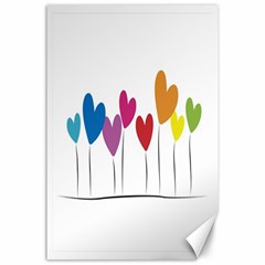 Heart Flowers Canvas 24  X 36  (unframed) by magann