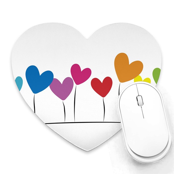 Heart flowers Mouse Pad (Heart)