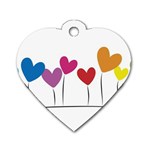 Heart flowers Dog Tag Heart (Two Sided) Front