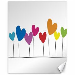 Heart Flowers Canvas 11  X 14  9 (unframed) by magann