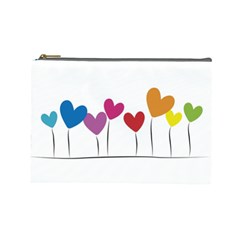 Heart Flowers Cosmetic Bag (large) by magann