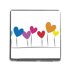 Heart Flowers Memory Card Reader With Storage (square) by magann