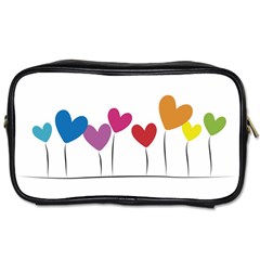 Heart Flowers Travel Toiletry Bag (one Side) by magann