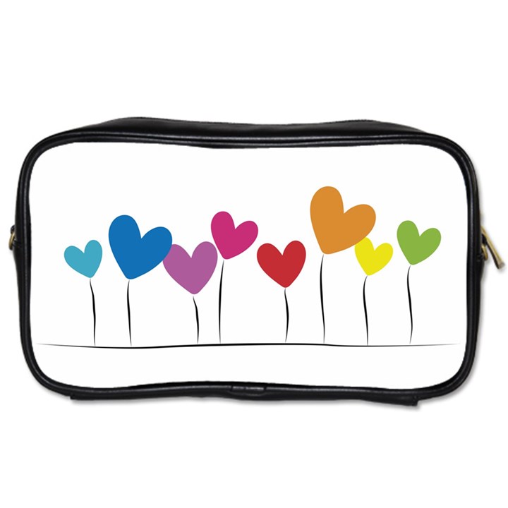 Heart flowers Travel Toiletry Bag (One Side)