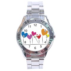 Heart Flowers Stainless Steel Watch (men s) by magann