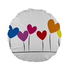 Heart Flowers 15  Premium Round Cushion  by magann