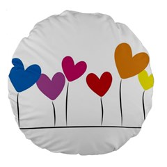 Heart Flowers 18  Premium Round Cushion 