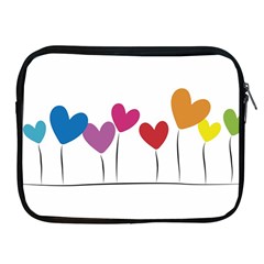 Heart Flowers Apple Ipad 2/3/4 Zipper Case by magann