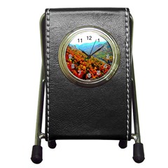 Through The Mountains Stationery Holder Clock by Majesticmountain