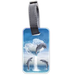 The Heart Of The Dolphins Luggage Tag (two Sides) by gatterwe