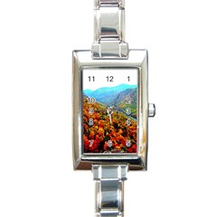 Through The Mountains Rectangular Italian Charm Watch by Majesticmountain