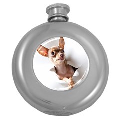 Chihuahua Hip Flask (Round)