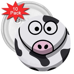 Cow 3  Button (10 Pack)