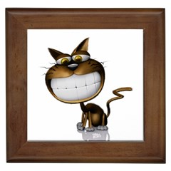 Funny Cat Framed Ceramic Tile