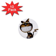 Funny Cat 1  Mini Button (10 Pack)