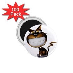 Funny Cat 1 75  Button Magnet (100 Pack) by cutepetshop