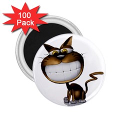 Funny Cat 2 25  Button Magnet (100 Pack) by cutepetshop