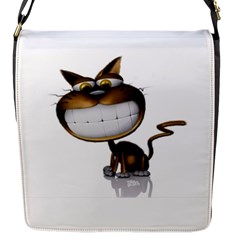 Funny Cat Flap Closure Messenger Bag (small) by cutepetshop