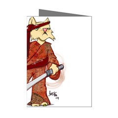 Samurai Cat Mini Greeting Card (8 Pack)