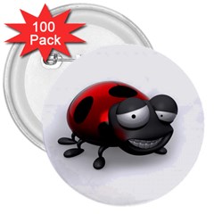 Lady Bird 3  Button (100 Pack)