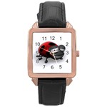 Lady Bird Rose Gold Leather Watch  Front