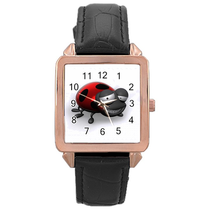 Lady Bird Rose Gold Leather Watch 