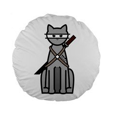 Ninja Cat 15  Premium Round Cushion  by cutepetshop