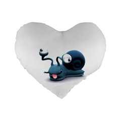 Funny Snail 16  Premium Heart Shape Cushion  by cutepetshop